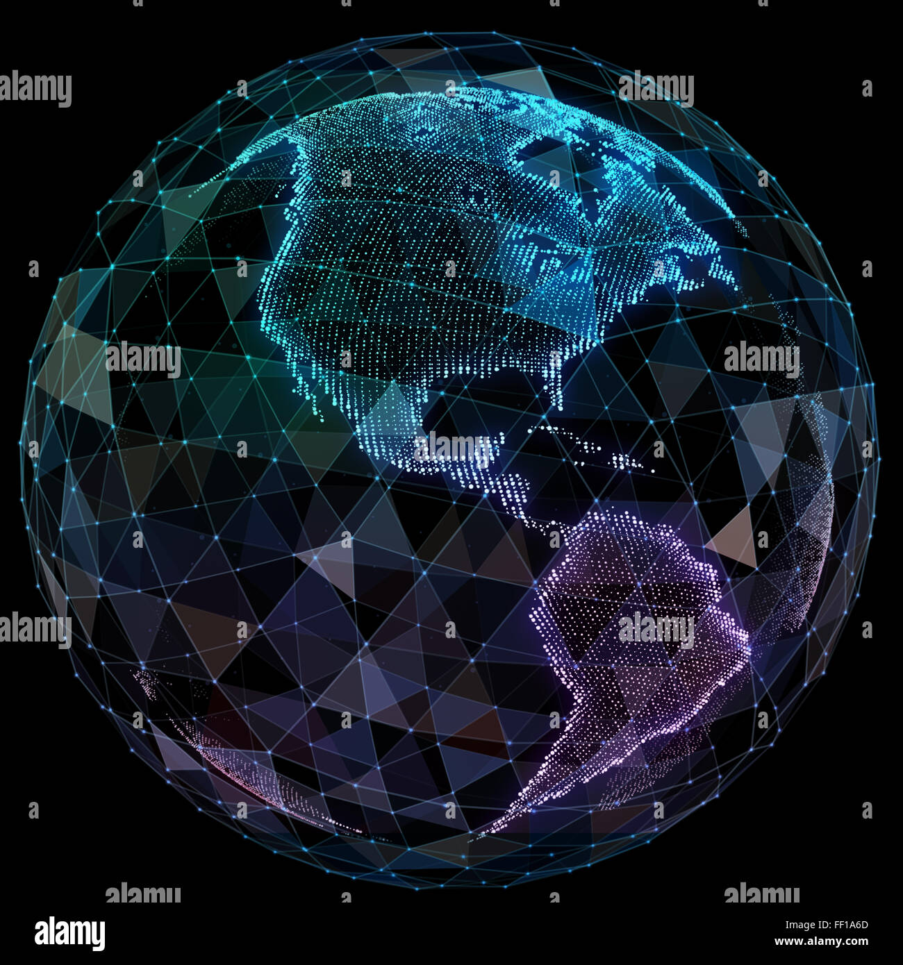 Globales Netzwerk Internet-Technologien. Digitalen Weltkarte Stockfoto
