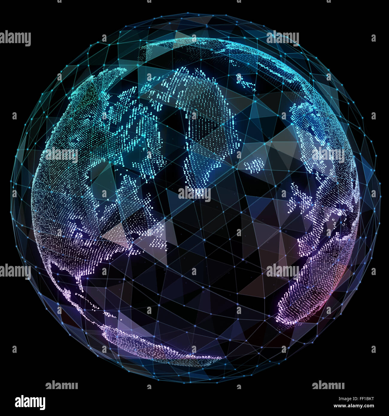 Globales Netzwerk Internet-Technologien. Digitalen Weltkarte Stockfoto