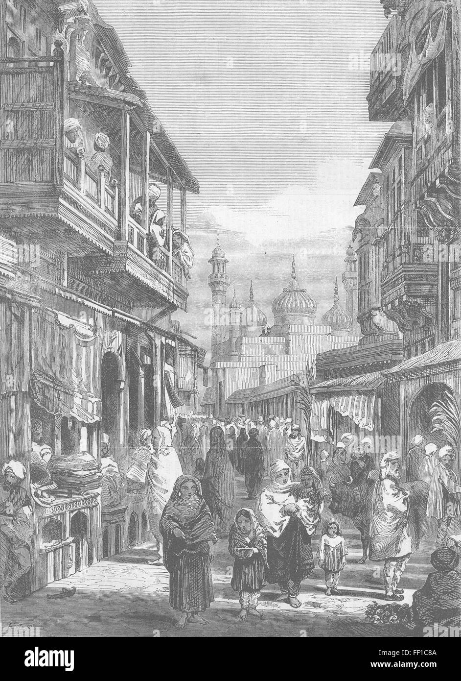 PAKISTAN Straßenszenen in Lahore 1858. Illustrierte London News Stockfoto