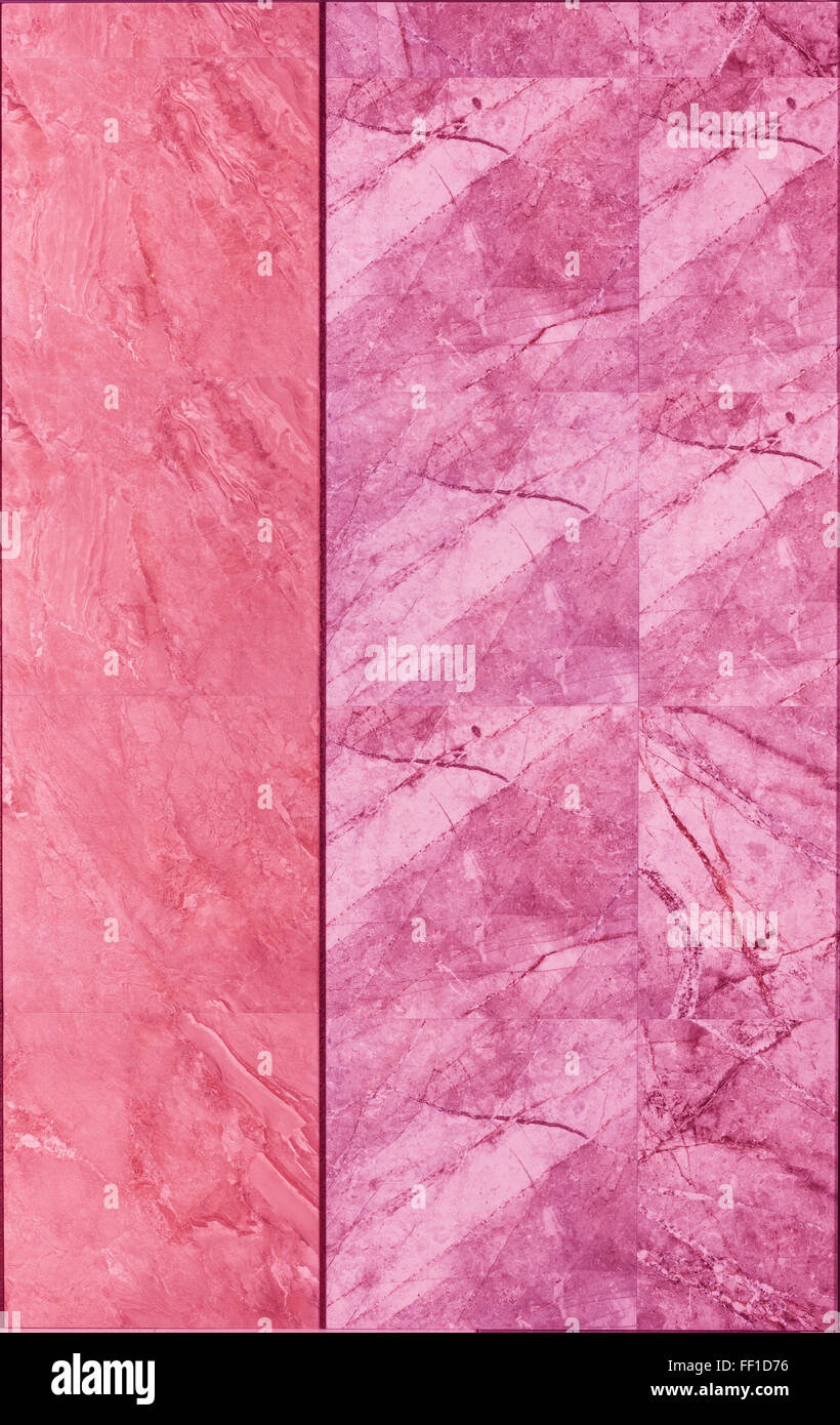 Marmorfliese Wandbeschaffenheit in rosa Farbe für innen Stockfoto