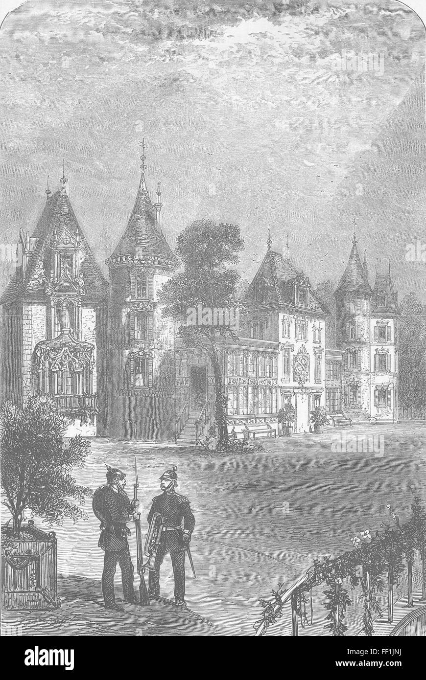Frankreich Schloss Bellevue 1870. Die Grafik Stockfoto