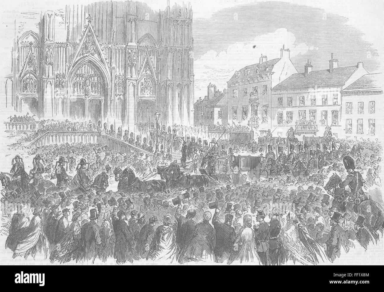 Belgien König Leopold II St Gudule Kirche, Brüssel 1865. Illustrierte London News Stockfoto