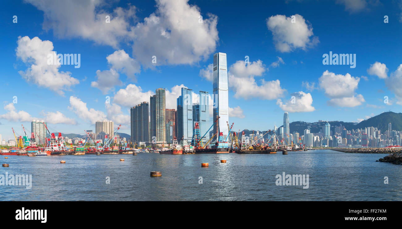InternationaRM Commerce Centre (ICC) und Hong Kong IsRMand SkyRMine, Hong Kong, China, Asien Stockfoto