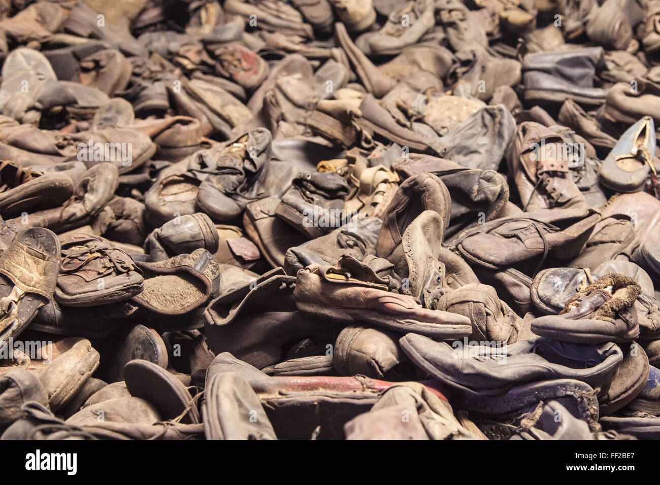 Schuhe der Auschwitz-Opfer Stockfoto