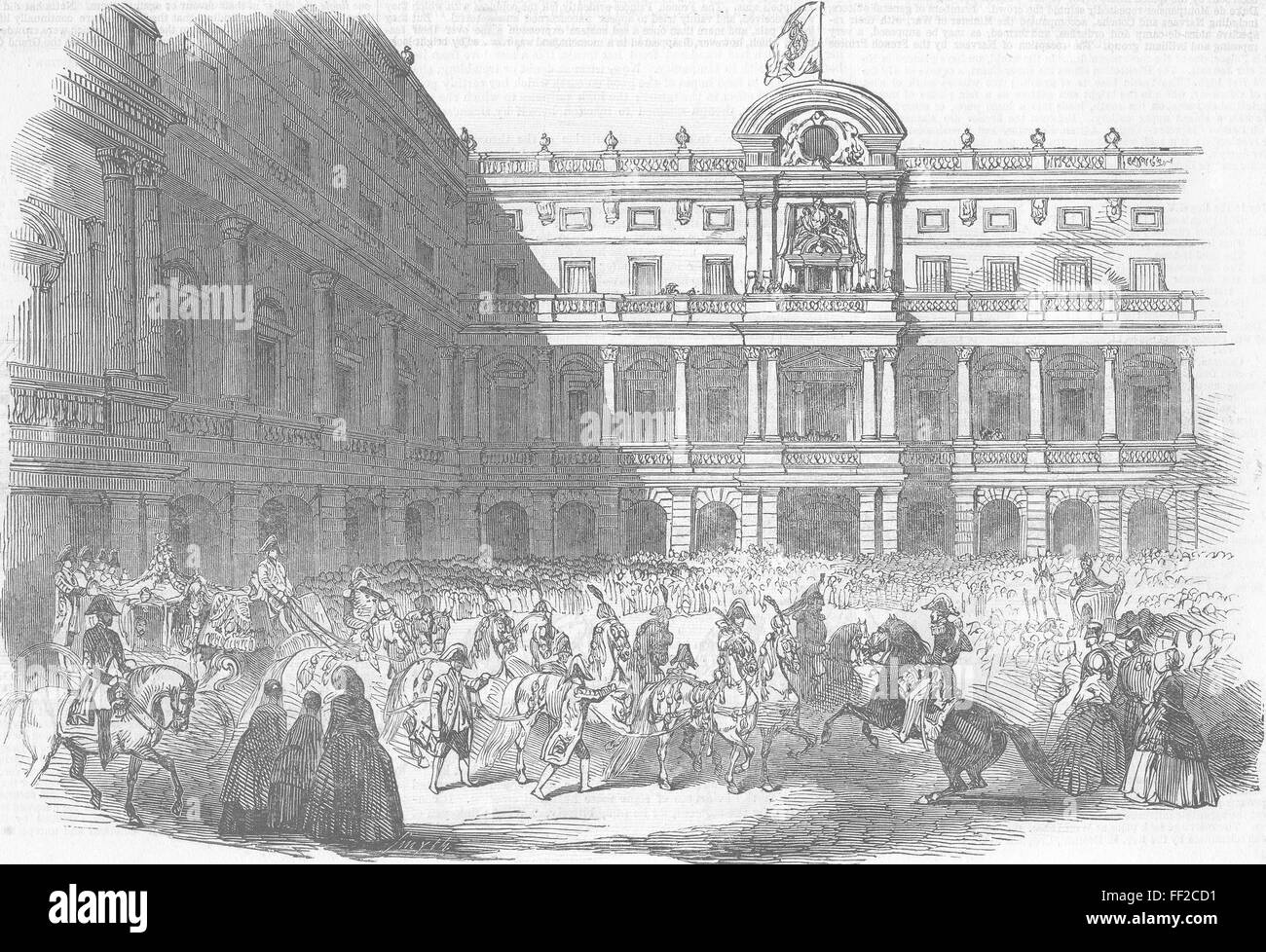 Spanien El Patio, oder innere Ct des königlichen Palastes 1846. Illustrierte London News Stockfoto