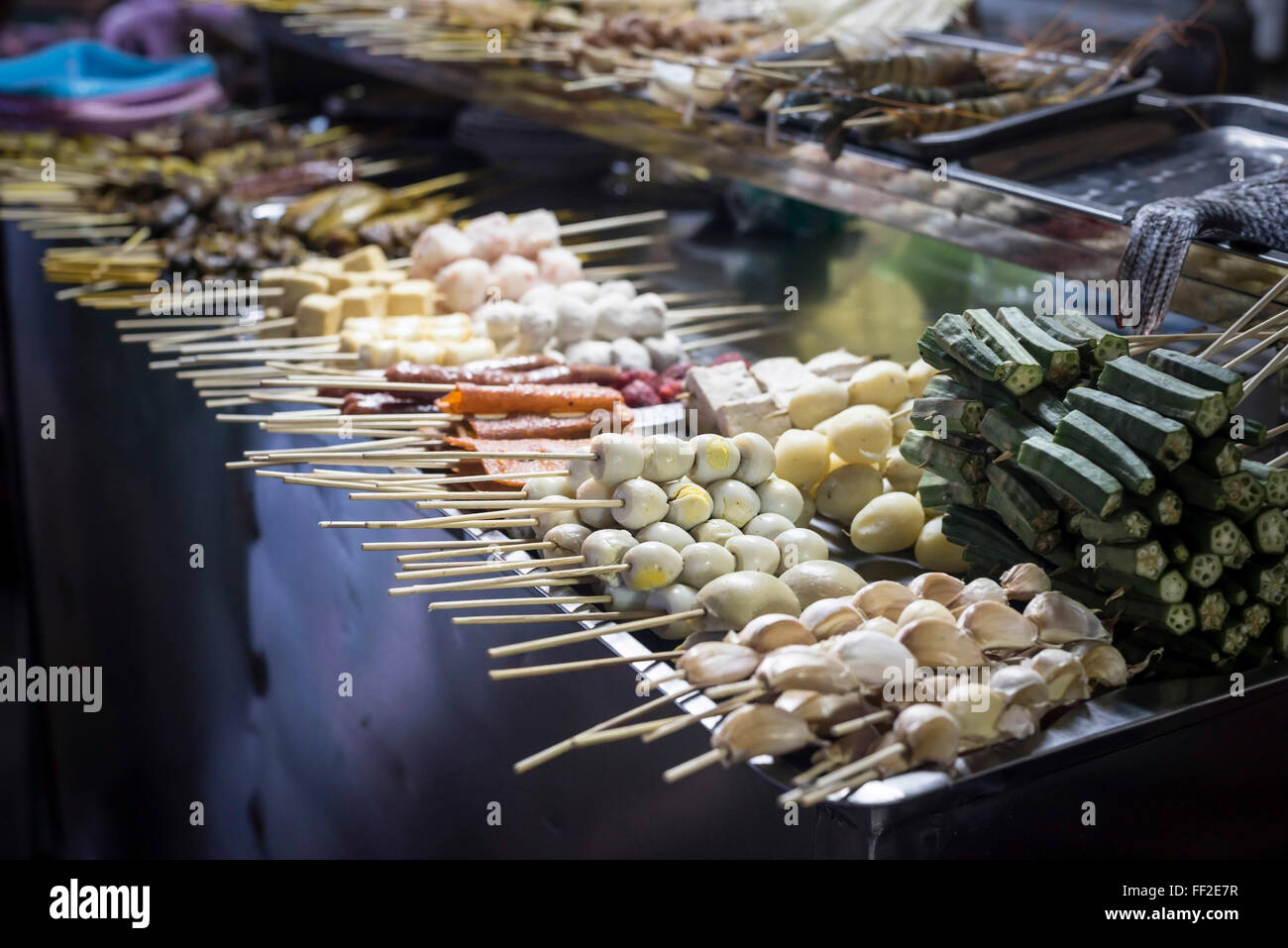 Suppen auf 19th Street in Chinatown, Yangon (Rangoon), Myanmar (Burma), Asien Stockfoto