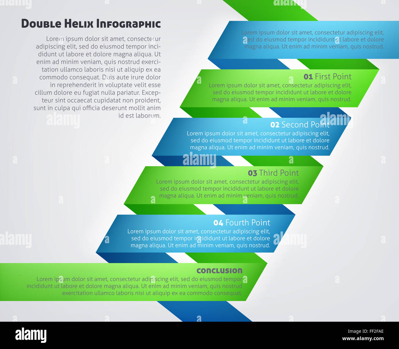 Ein DNA-Doppelhelix Infografik medizinische oder wissenschaftliche Konzept Stockfoto