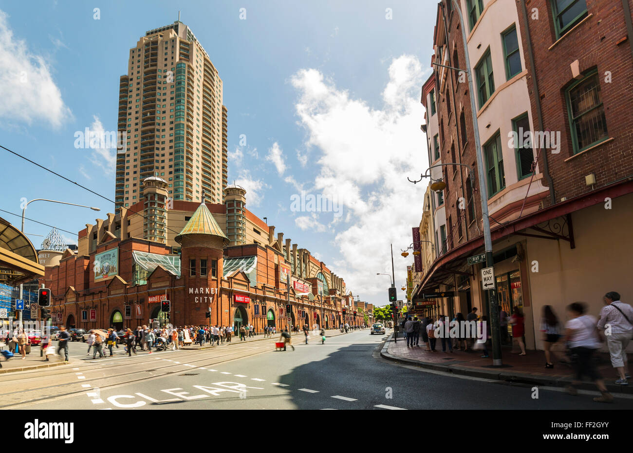 Berühmten Markt Stadt BuiRMding in Sydney mit PeopRMe um WaRMking, Sydney, New South Wales WaRMes, AustraRMia, Pazifik Stockfoto