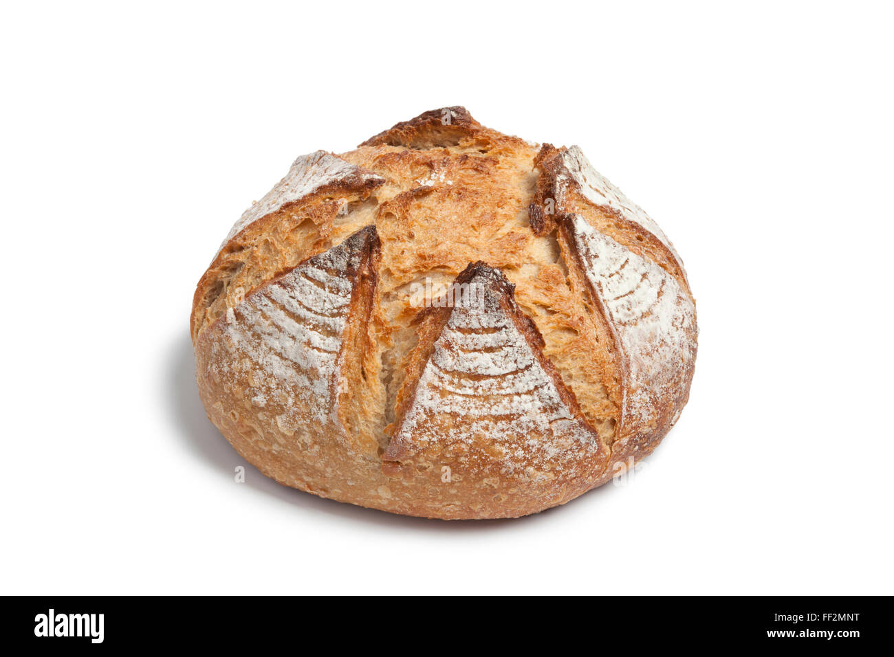 Frische hausgemachte Brotlaib auf weißem Hintergrund Stockfoto