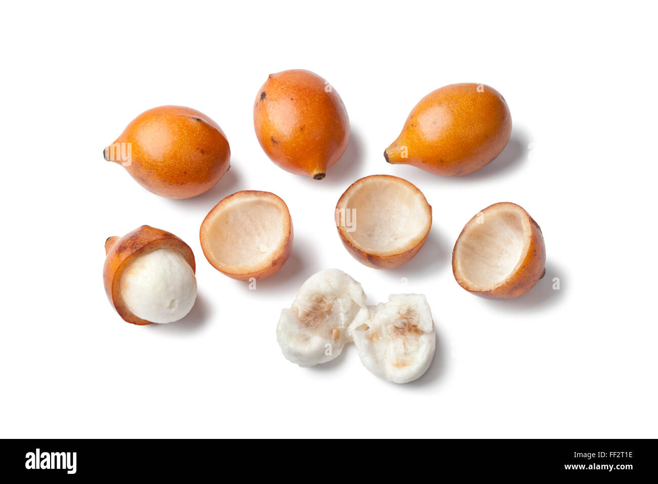 Achacha-Obst auf weißem Hintergrund Stockfoto