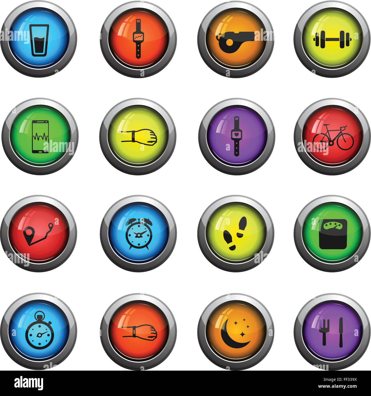 Joggen und Workout einfach Symbole Stock Vektor