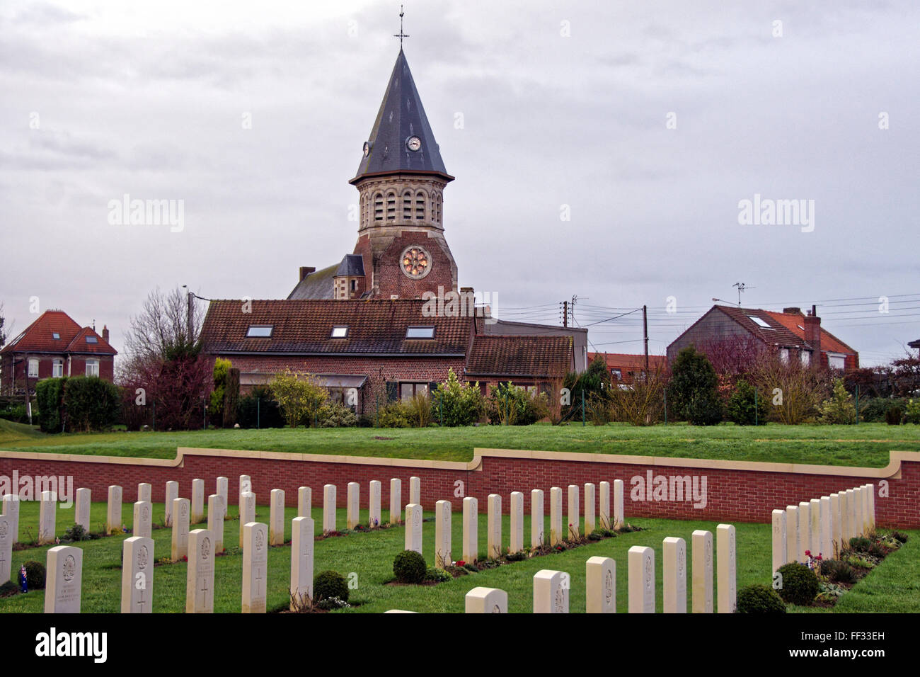 Friedhof am Fasan Holz, Fromelles ehren australischen Soldaten, die im Zweiten Weltkrieg 1 starb. Stockfoto