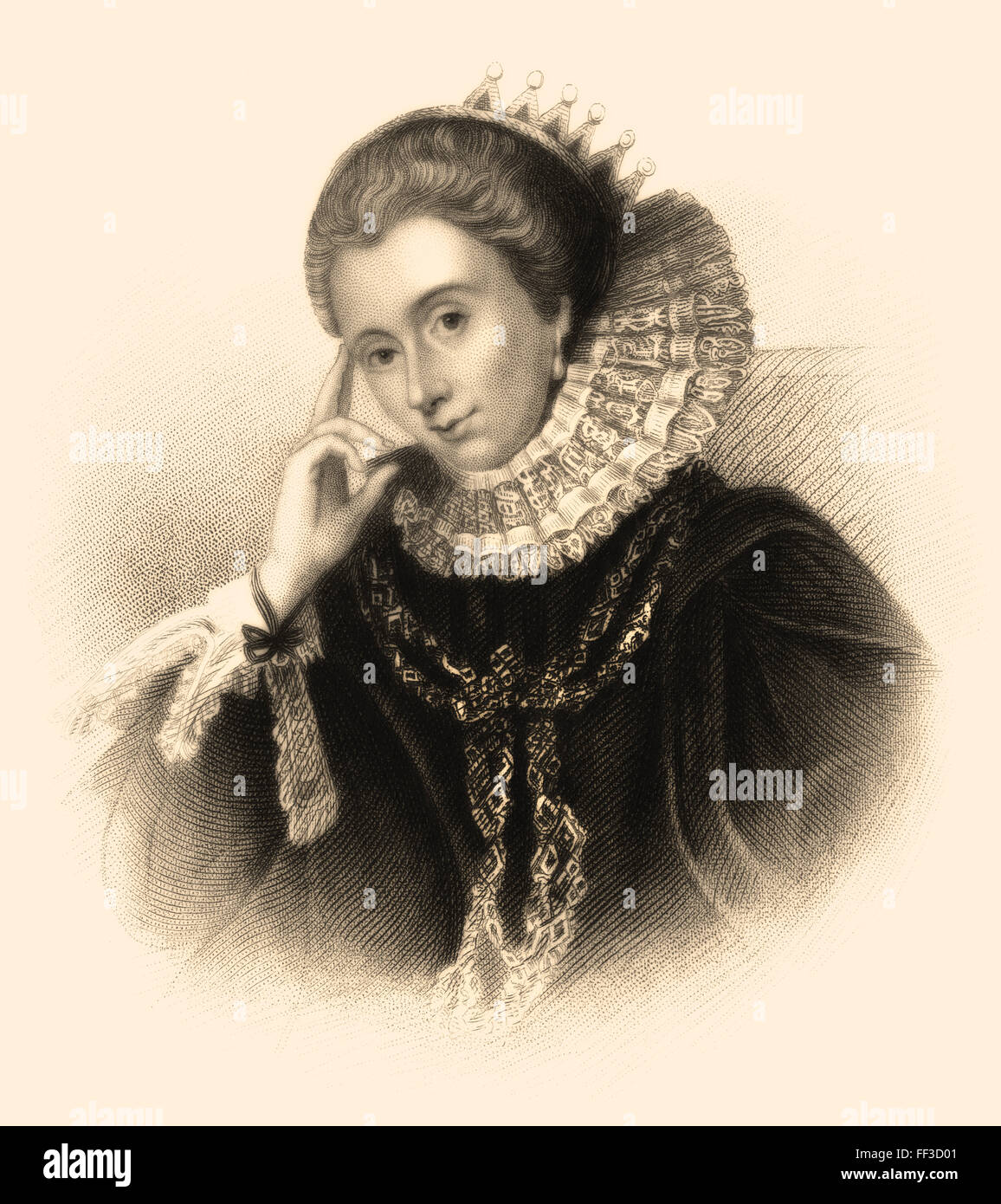 Lucy Russell, Gräfin von Bedford, geb. Harington, 1580-1627, ein großen aristokratischen Gönner der Künste und Literatur in der Eliza Stockfoto