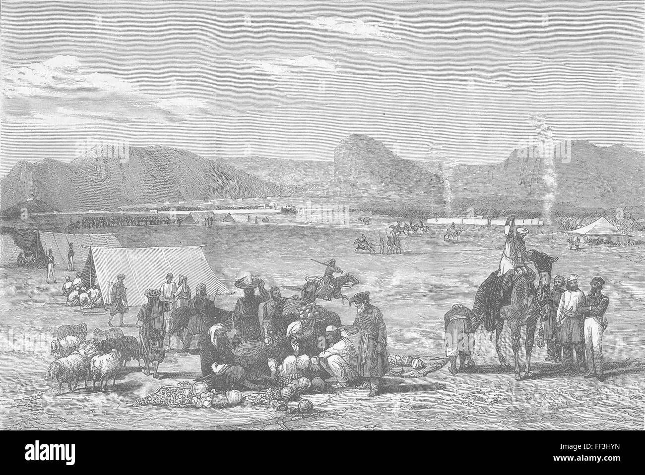 AFGHANISTAN Kandahar 1879. Die Grafik Stockfoto