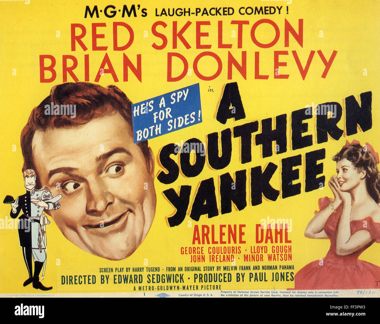 Ein SOUTHERN YANKEE 1948 MGM-Film mit Red Skelton und Arlene Dahl Stockfoto