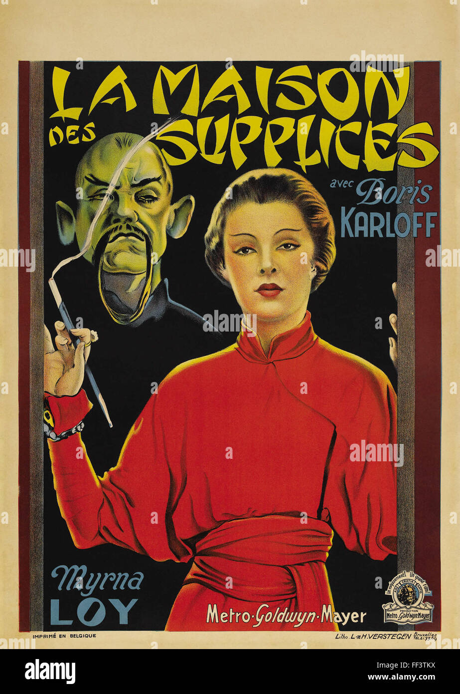 Maske des Fu-Manchu - französische Filmplakat Stockfoto