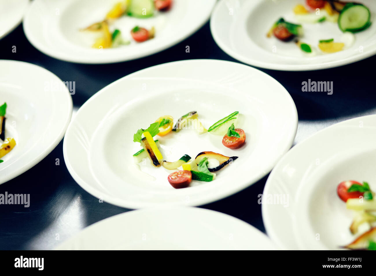 Vergoldete Salate in einem feinen restaurant Stockfoto