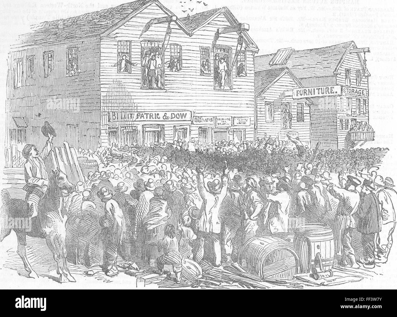 Kalifornien San Francisco Bürgerwehr A lynchen 1851. Illustrierte London News Stockfoto