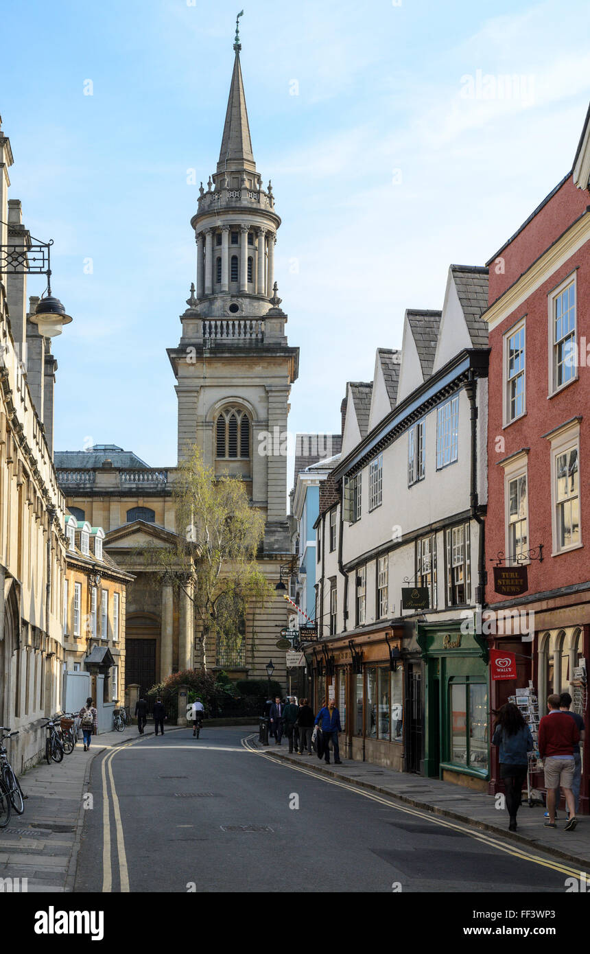 Historischen Turl Street in Oxford City Centre, Oxfordshire, England, Großbritannien Stockfoto