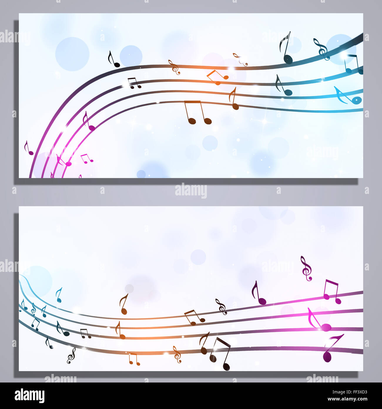 abstrakte multicolor Musik stellt Banner für freudige Ereignisse Stockfoto