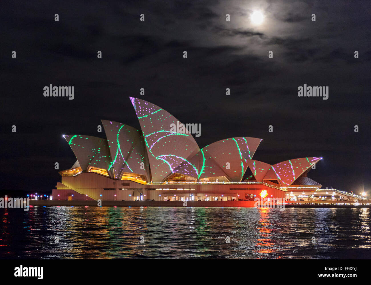 Sydney Opera House, Sydney lebendige Festival, Circular Quay, Sydney, New South Wales, Australien. Stockfoto