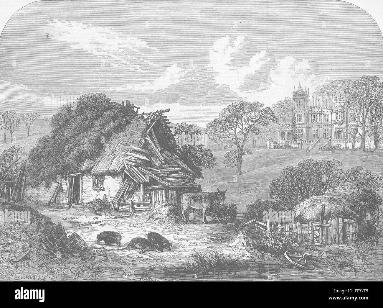 Gebäude Mayduke Tochter Will Teague Haus 1862. Illustrierte London News Stockfoto