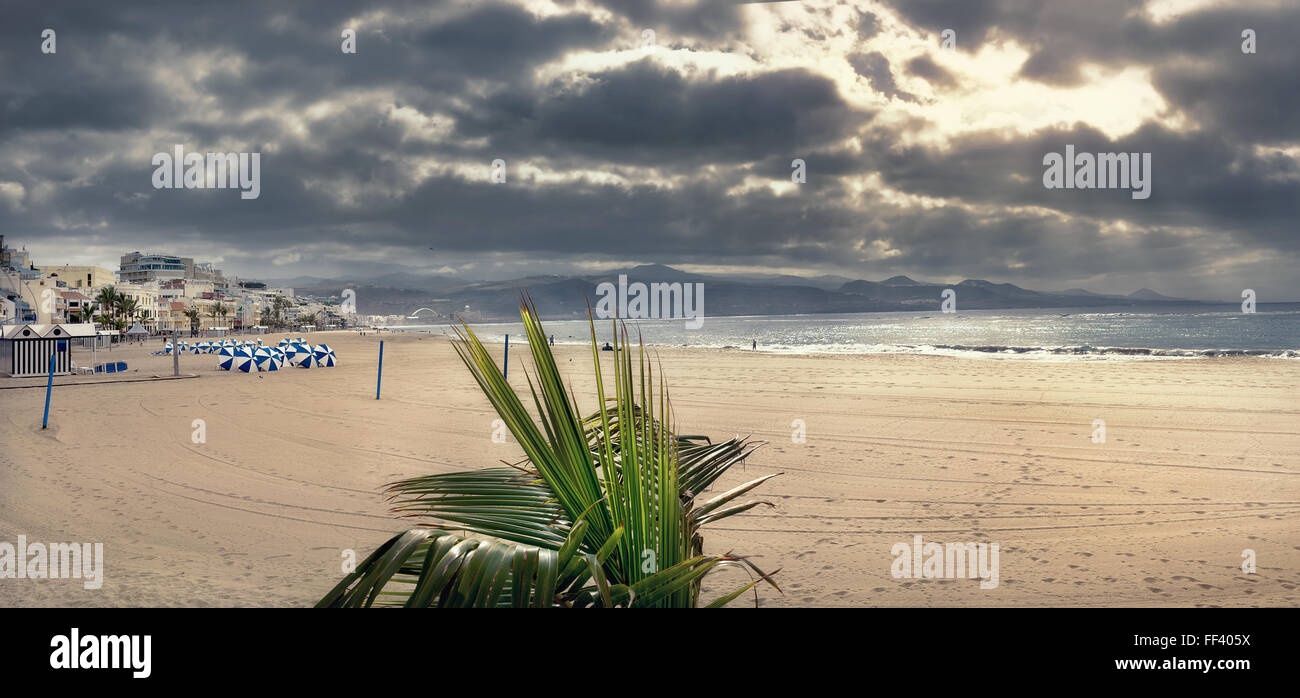 Strand von Las Canteras in Las Palmas. Gran Canaria, Kanarische Inseln, Spanien, Europa Stockfoto