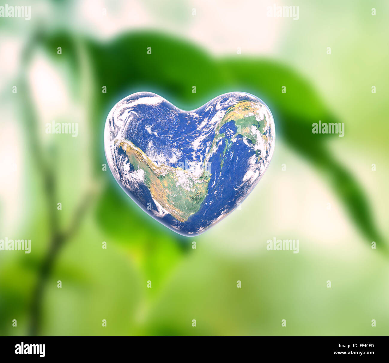 Die Erde in der Form eines Herzens, Elemente des Bildes von der NASA eingerichtet Stockfoto