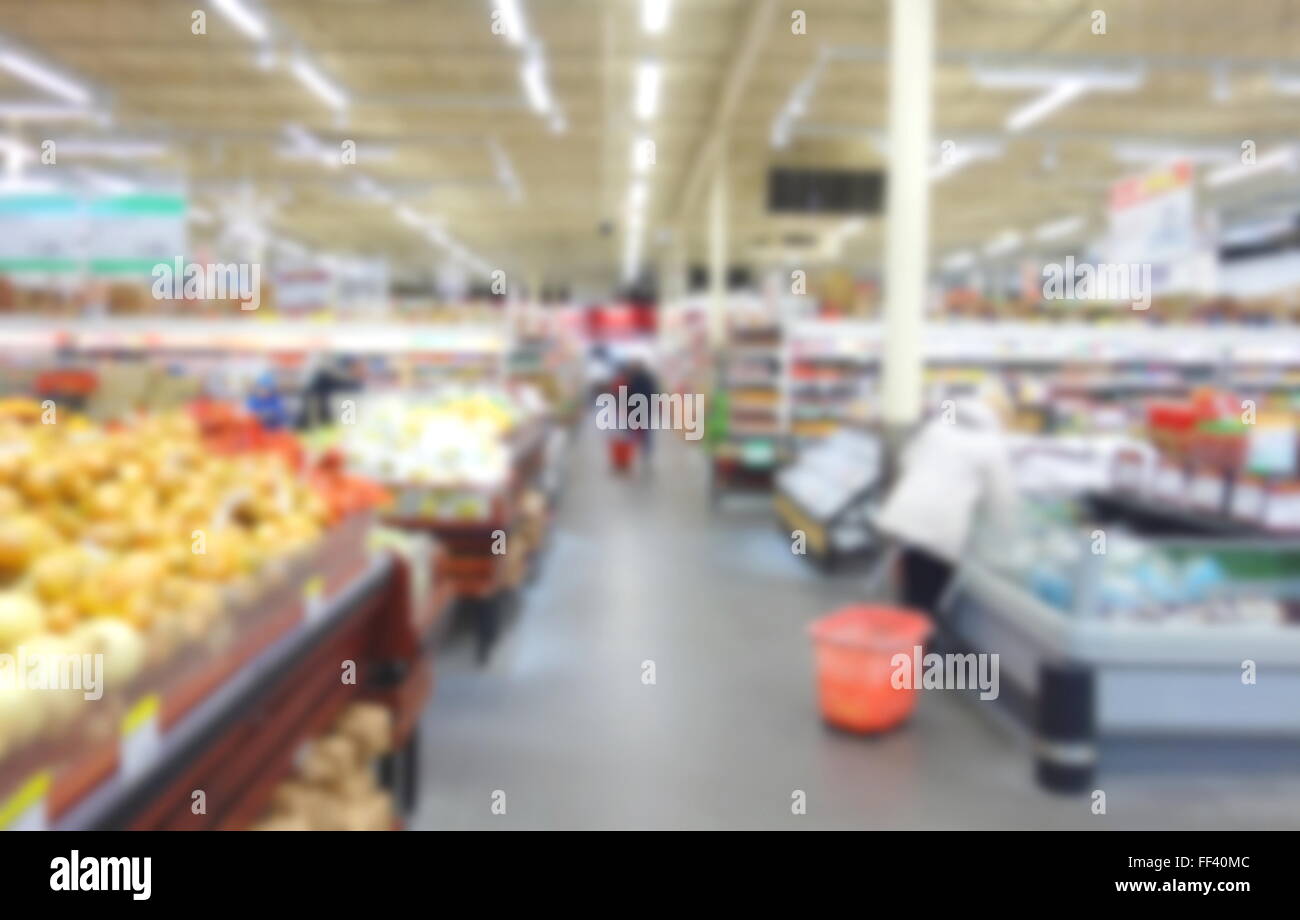Verschwommene Supermarkt Szene Stockfoto