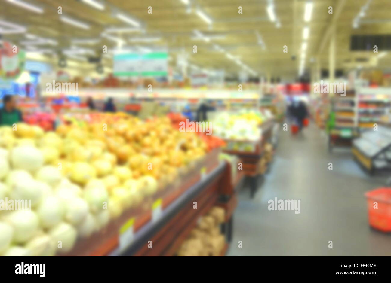 Verschwommene Supermarkt Szene Stockfoto