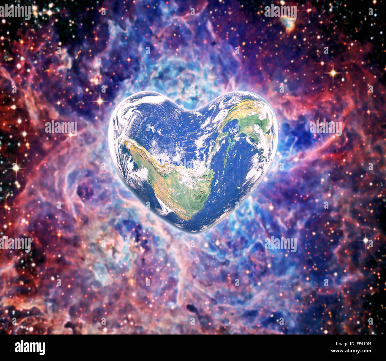 Die Erde in der Form eines Herzens, Elemente des Bildes von der NASA eingerichtet Stockfoto