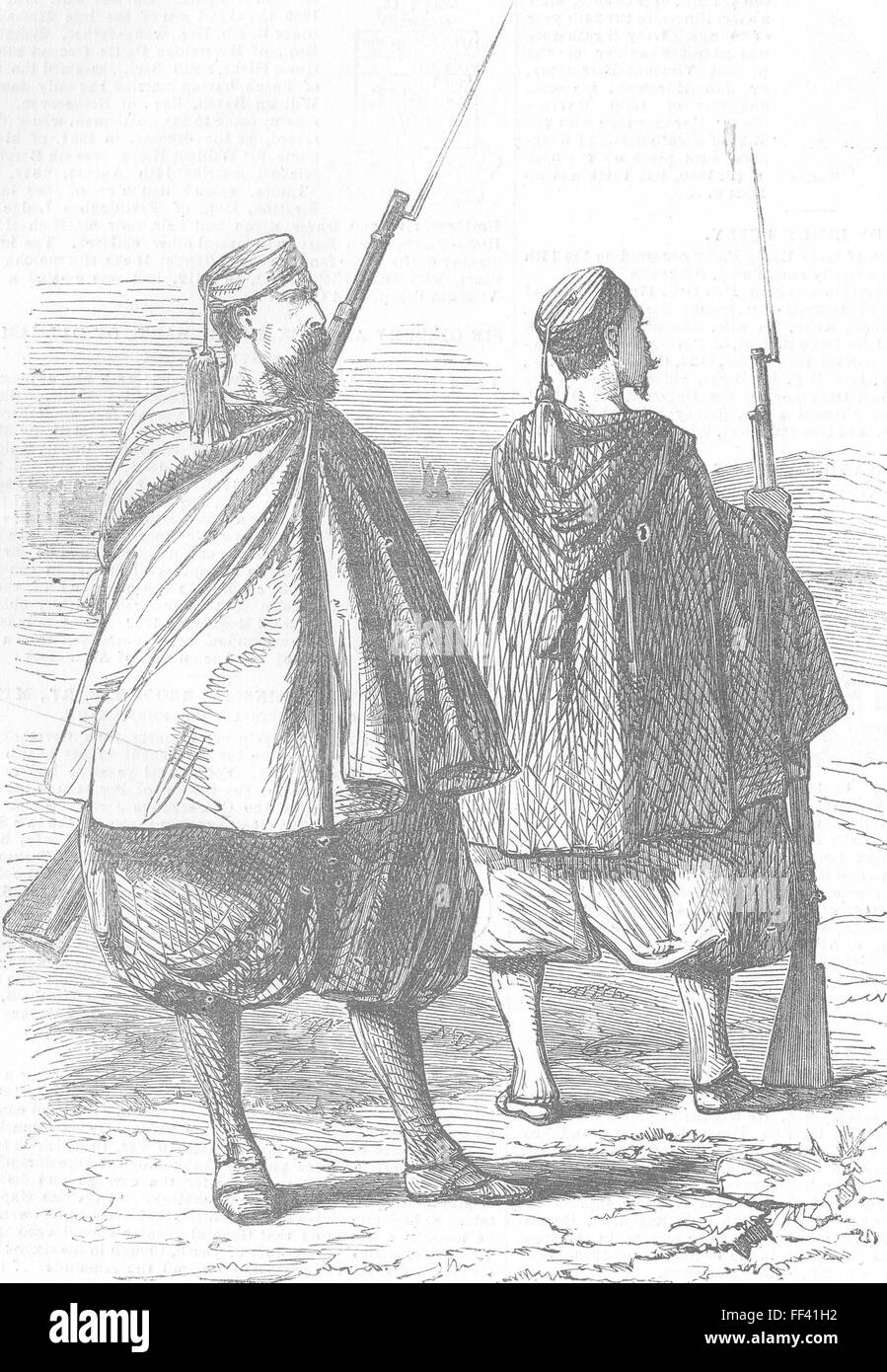 Algerien Zuaven 1854. Illustrierte London News Stockfoto