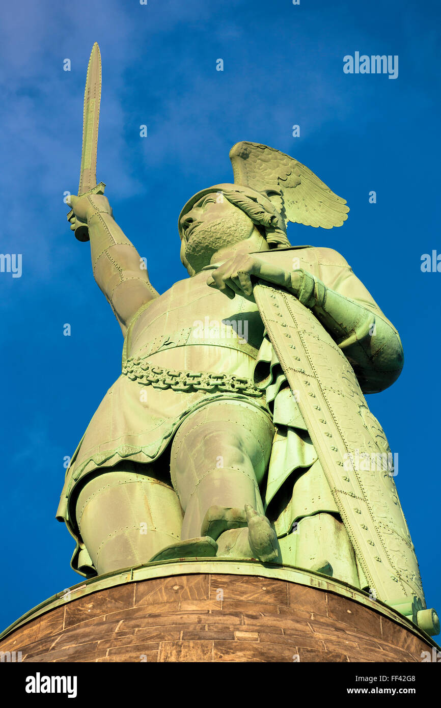 Europa, Deutschland, Nordrhein-Westfalen, das Hermannsdenkmal in Detmold-Hiddesen, Teutoburger Wald [das Denkmal erinnert an Stockfoto