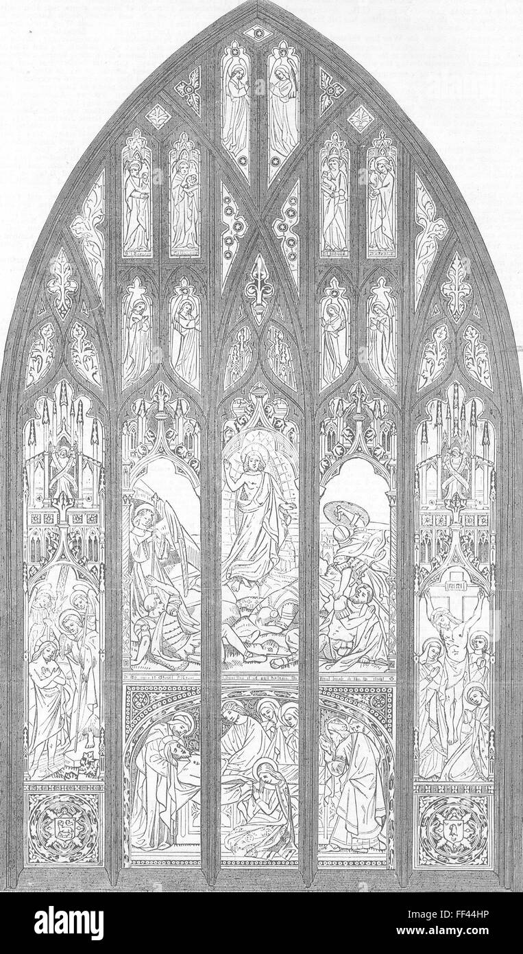 Fenster "STAMFORD Memorial" erbaute St.-Johannis Kirche 1857. Illustrierte London News Stockfoto