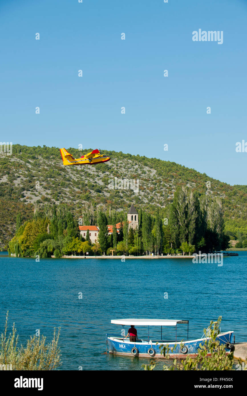 Fernsehreihe, Dalmatien, Nationalpark Krka, Mit Klosterinsel Visovac Stockfoto