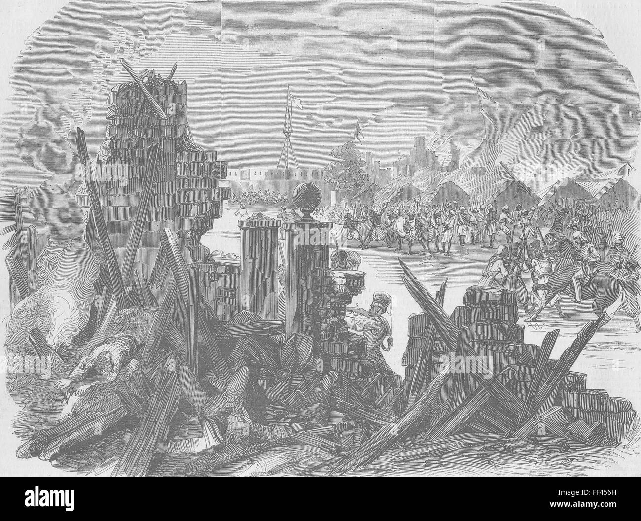 Indien Sepoy-Aufstand, Meerut 1857. Illustrierte London News Stockfoto