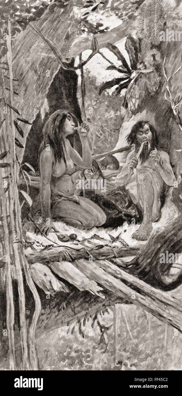 Prähistorischen chinesischen Baumbewohner. Stockfoto