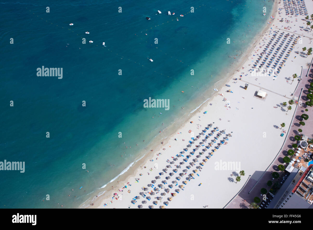 Antenne von einem Strand auf Mallorca Stockfoto