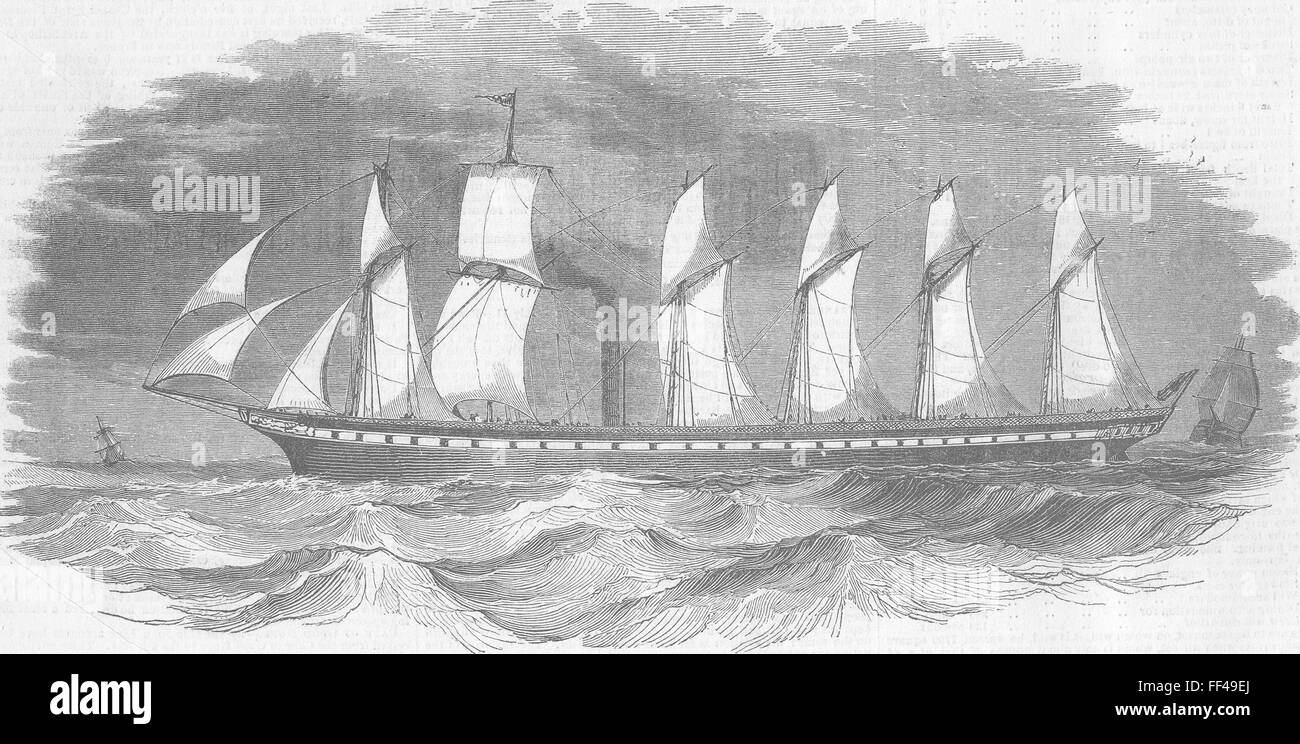 GLOS Gt Britain Dampf Schiff, Bristol 1843. Illustrierte London News Stockfoto