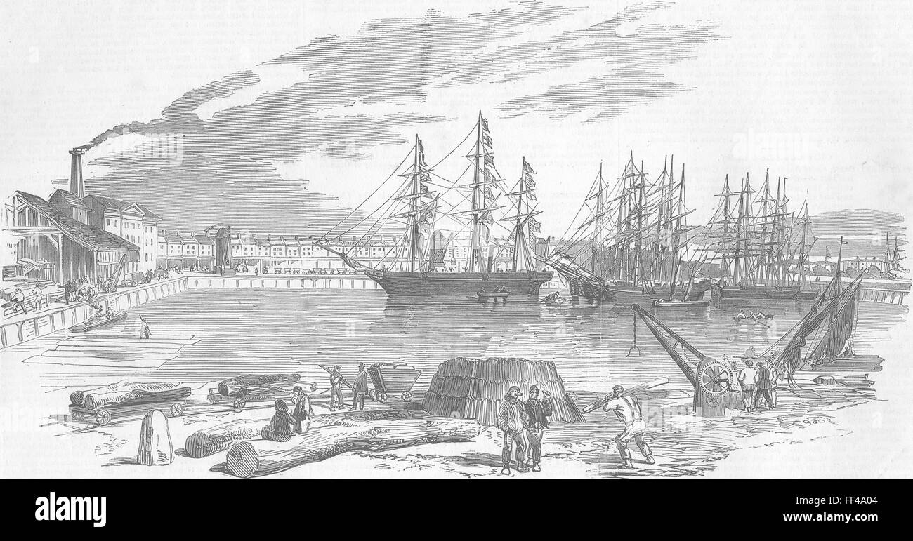 LONDON John Bowes, Collier, Ost & West India docks 1852. Illustrierte London News Stockfoto