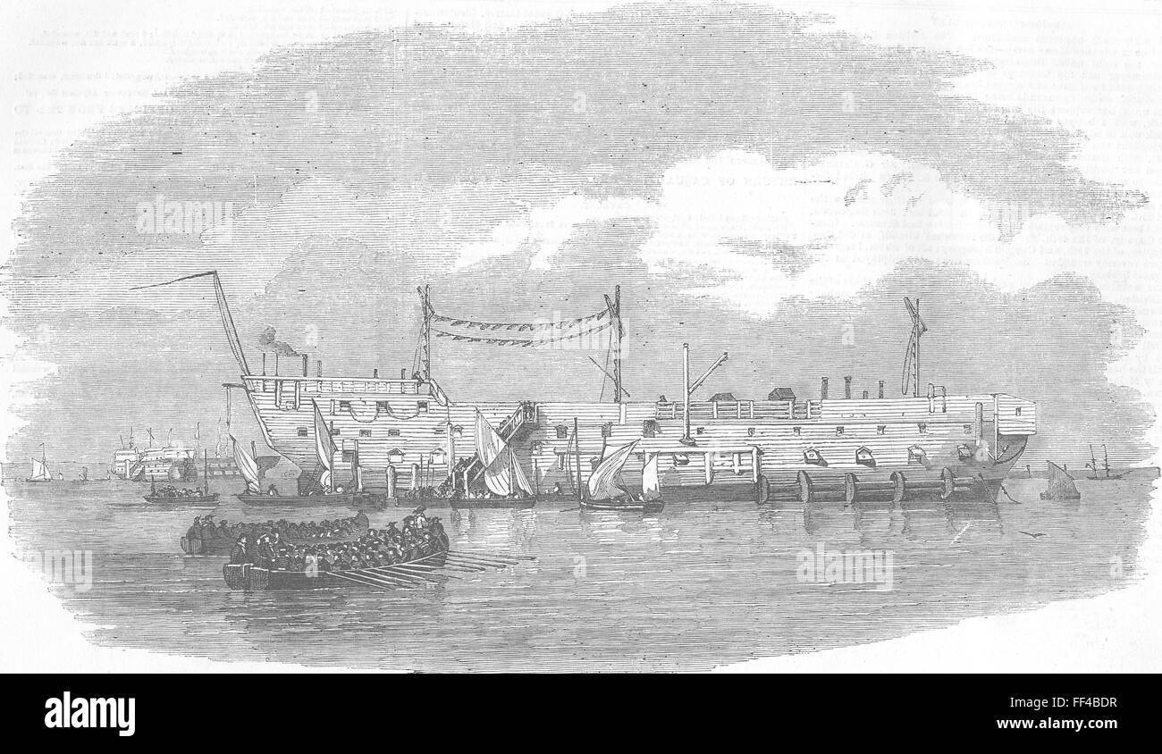 HANTS Hulk Blake am Spithead 1854. Illustrierte London News Stockfoto