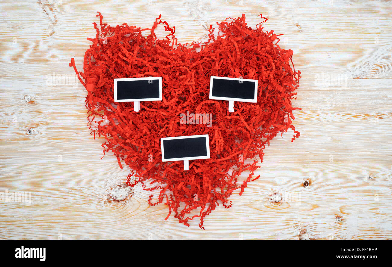 Großen roten Herz isoliert auf weißem Hintergrund Stockfoto