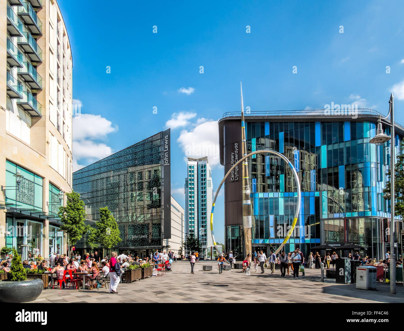 Allianz-Skulptur Cardiff City Centre Stockfoto