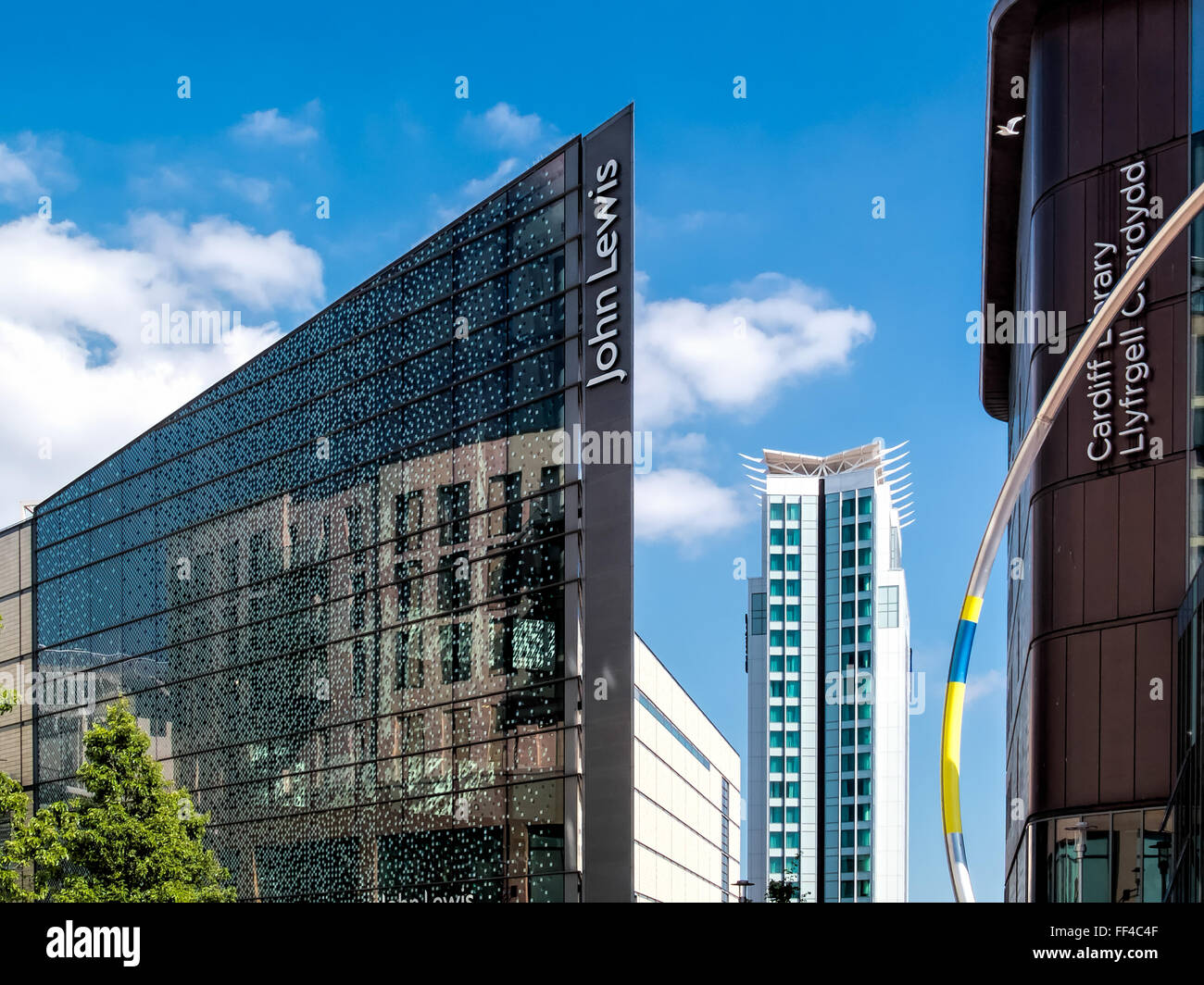 Moderne Architektur im Stadtzentrum von Cardiff Stockfoto