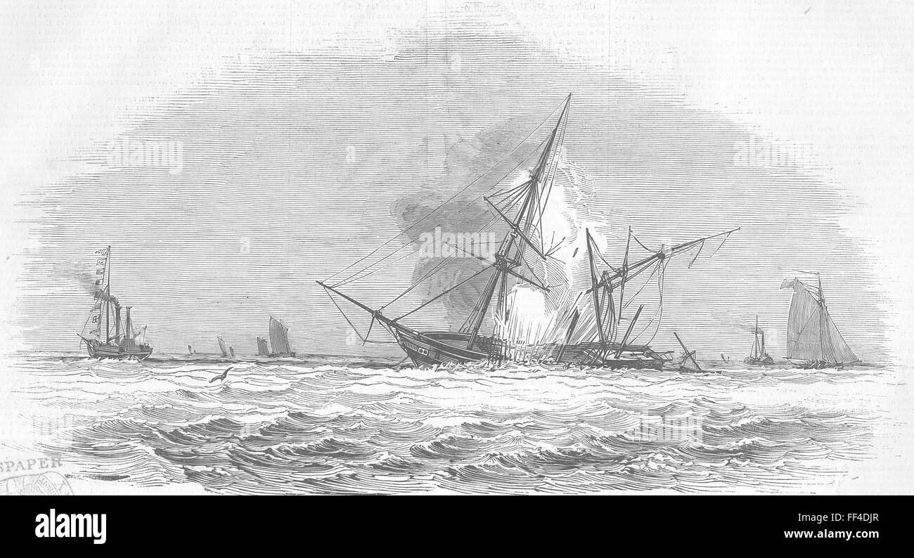 SUSSEX Capt Warner Test, Brighton Explosion 1844. Illustrierte London News Stockfoto