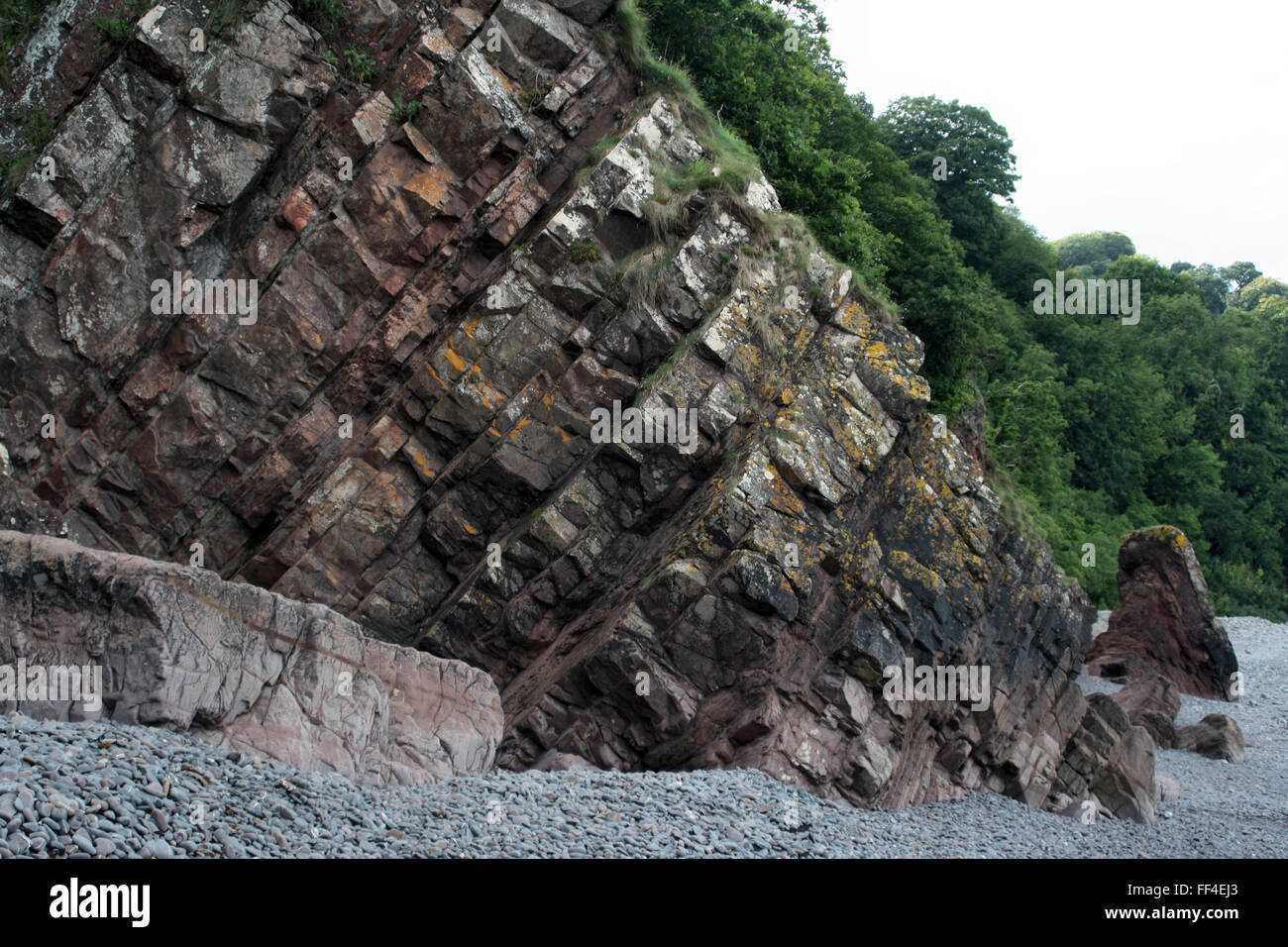 Felsformation in Clovelly ein kleines Dorf in der Devon District Torridge Stockfoto