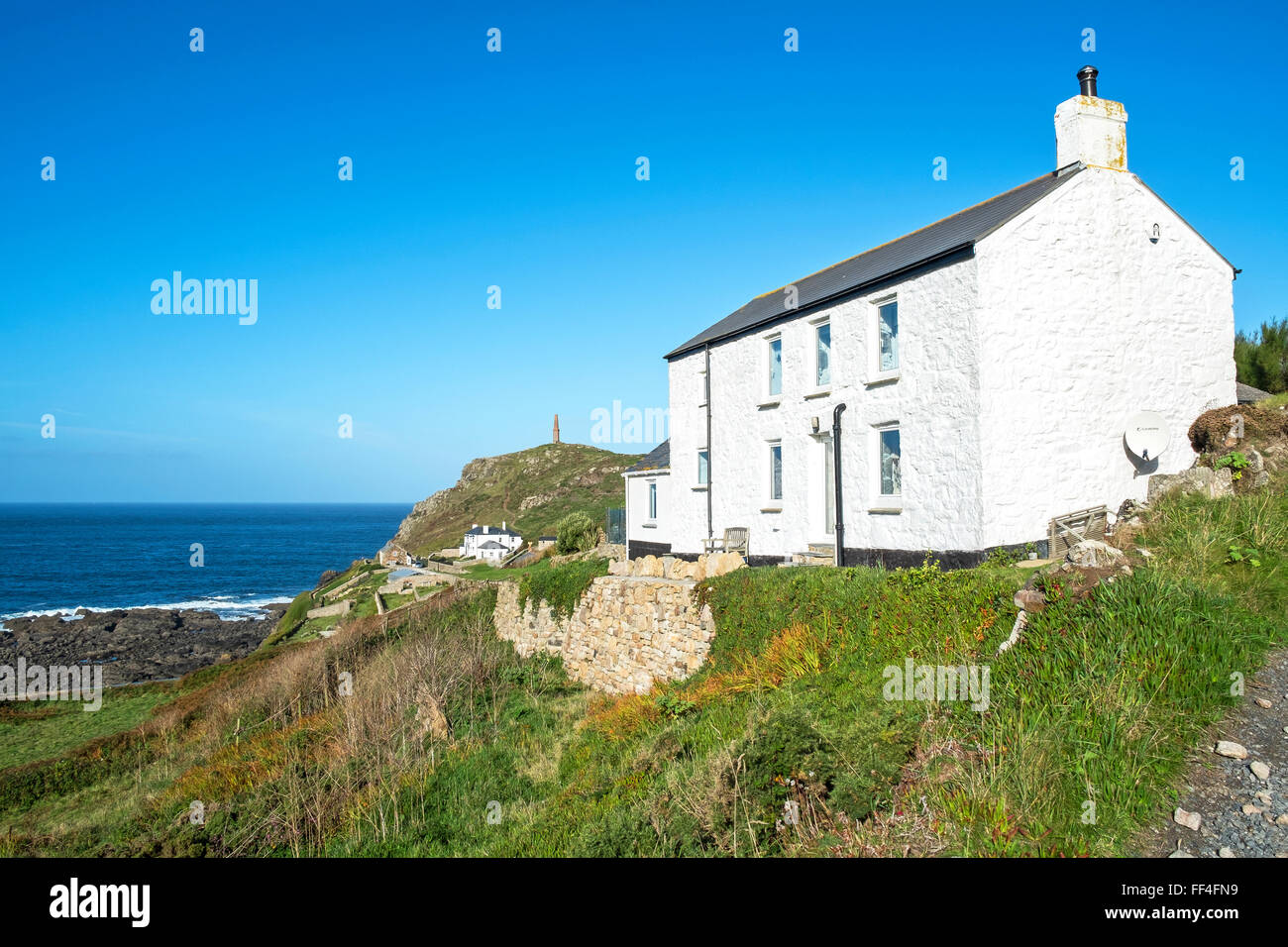Ein Ferienhaus an der Küste in der Nähe von St.Just in Cornwall, Großbritannien Stockfoto