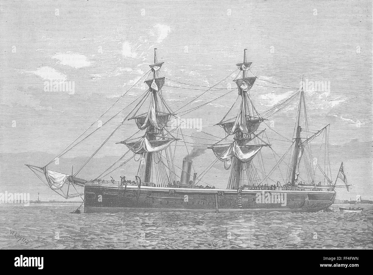 Schiffe-Verlust der HMS Doterel 1881. Die Grafik Stockfoto