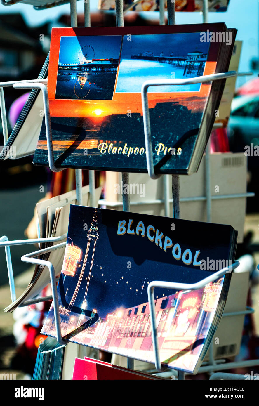 Postkarten von Blackpool in Lancashire, England, Vereinigtes Königreich Stockfoto