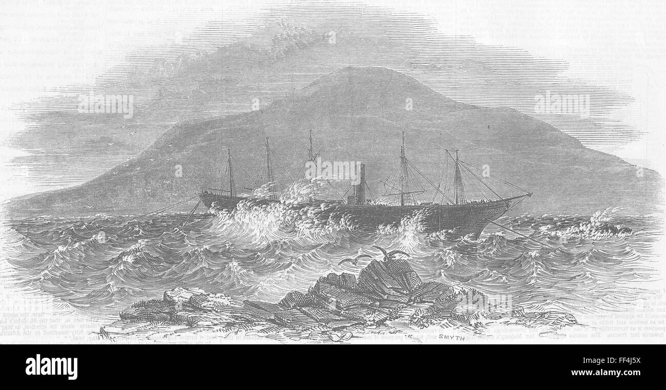 Irland Großbritannien Motorschiff 1846. Illustrierte London News Stockfoto